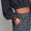 Thumbnail: Oversized Cropped Sweatshirt in Dark Grey