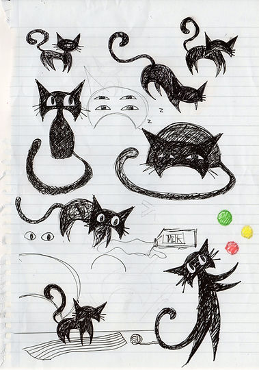 Sweet Tooth: Crescent the Cat original doodles by Hannah Anastasi