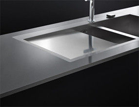 Flushmounted modern style steel sink