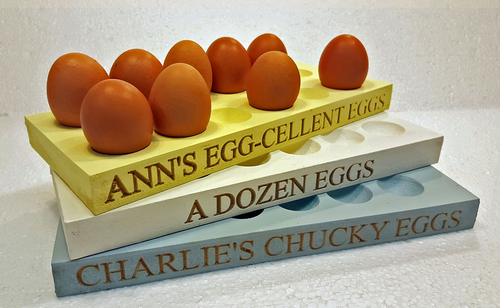 Personalised egg racks from £14.95p