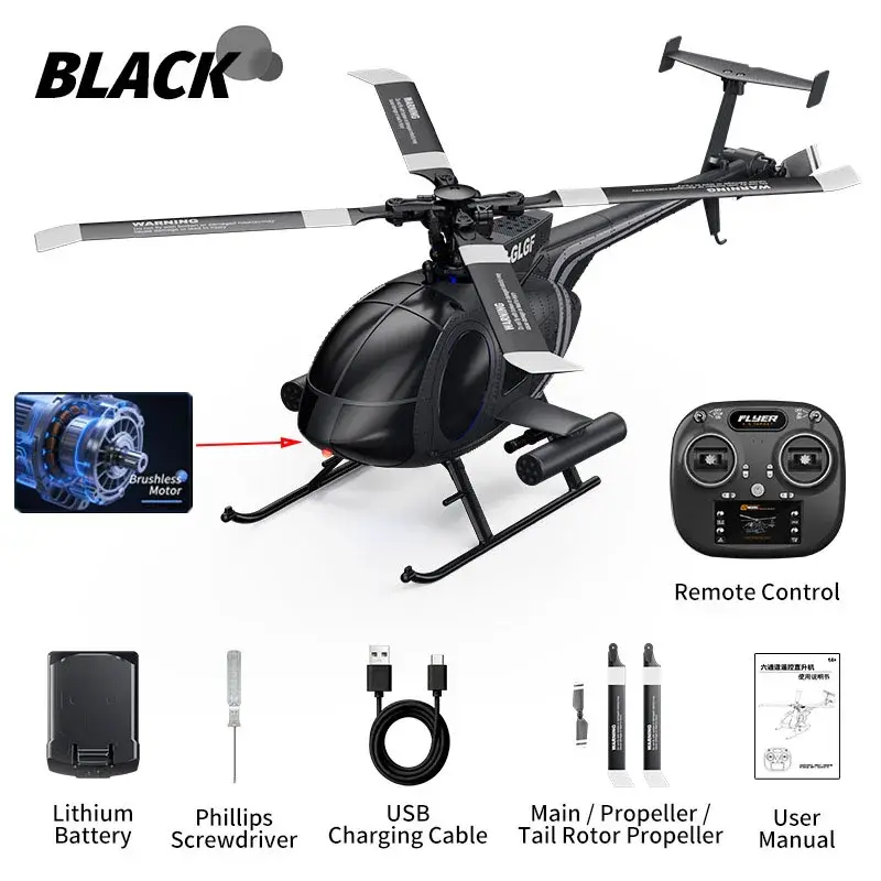 Thumbnail: 2026 New RC Helicopter MD500  6CH Aileron-Free Design Fighter Jet With