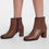 Thumbnail: Brown Blocked Mid Heeled Ankle Boots