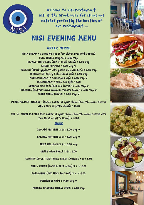 NISI Evening Menu 1