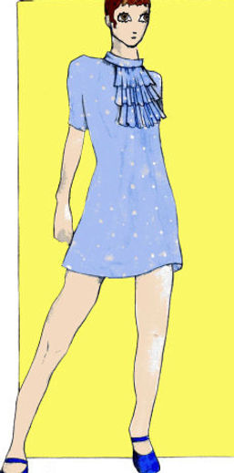 blue dress sketch