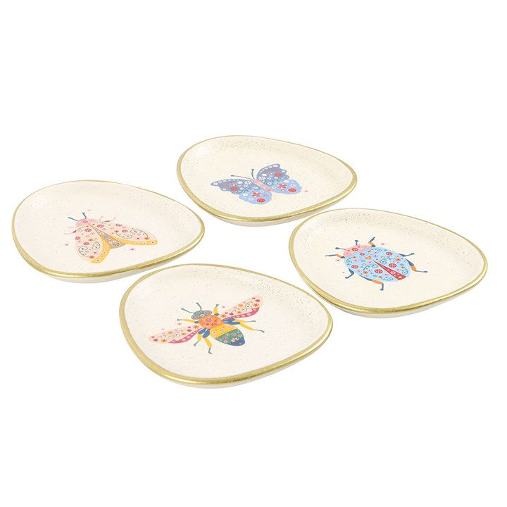Thumbnail: Set of 4 Floral Bug Trinket Dishes