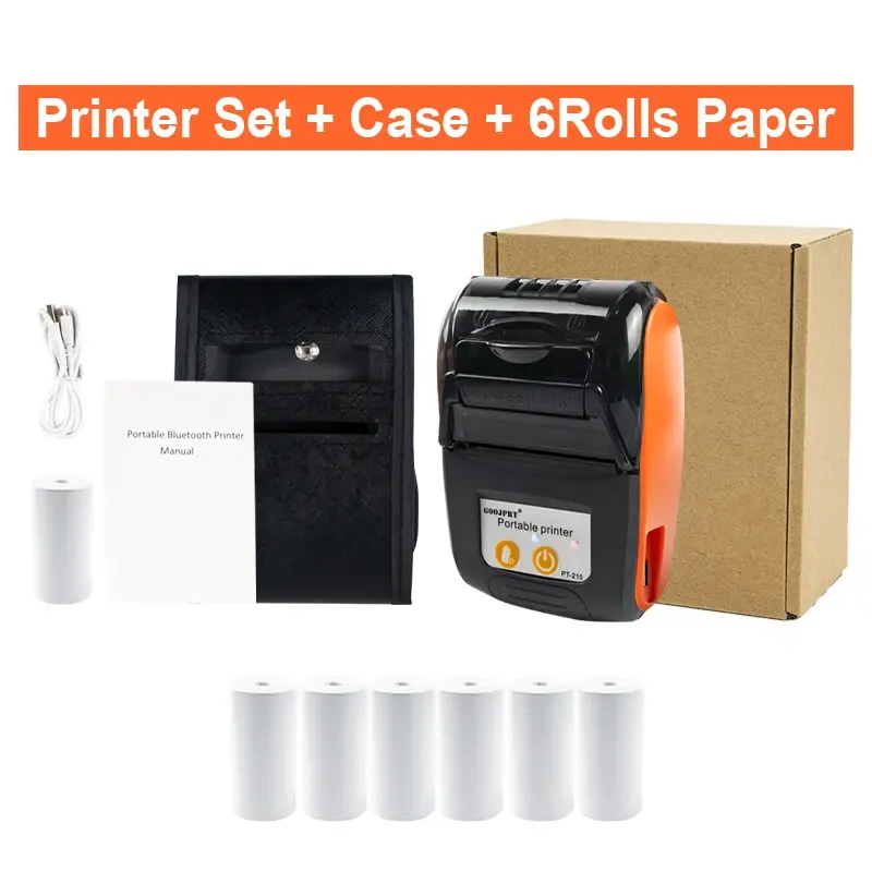Thumbnail: Mini Portable Thermal Printer Bluetooth for Phone Portable Printer Machine