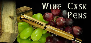 Handturned Wine cask pens by Pittswood Pens
