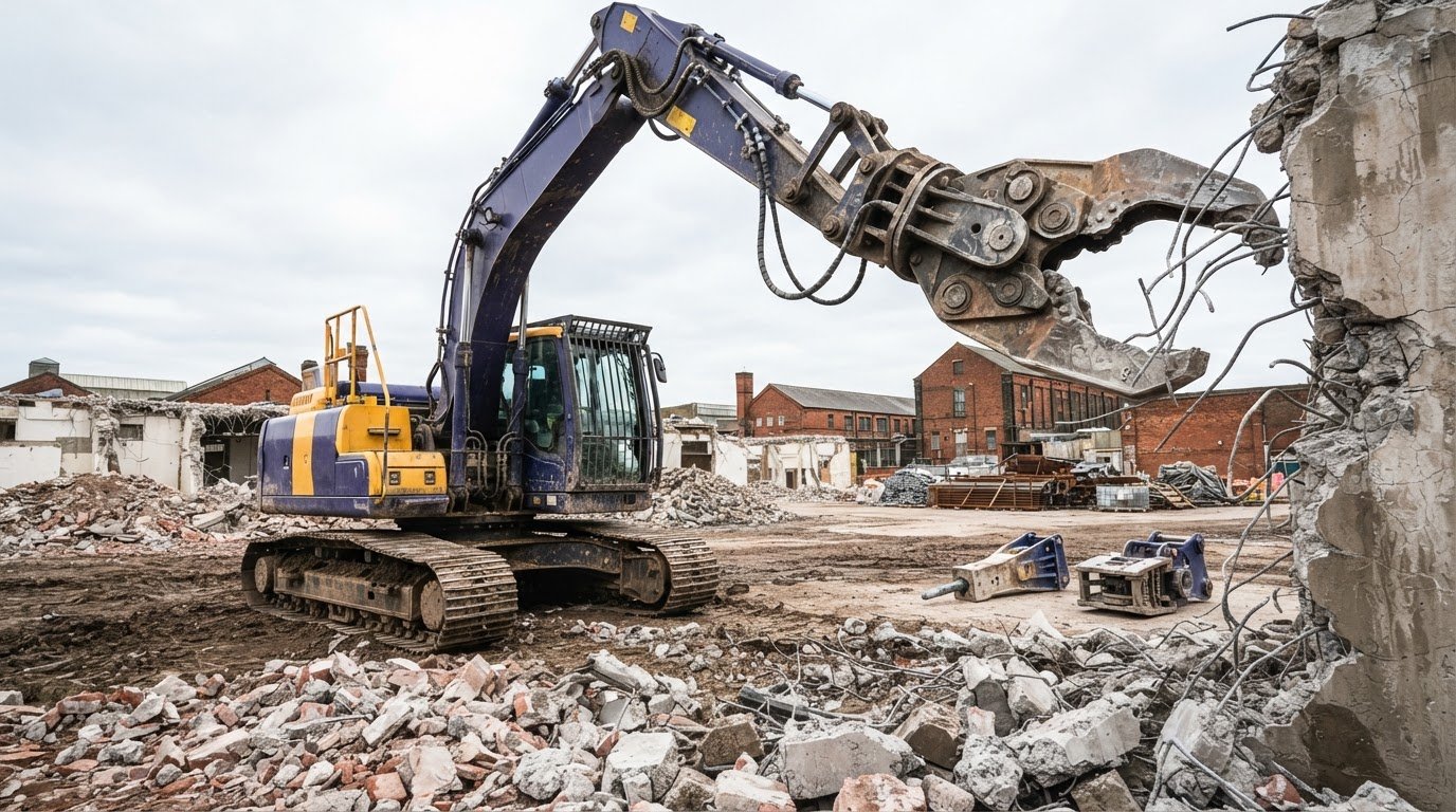 Demolition attachment hire for excavators and plant operators
