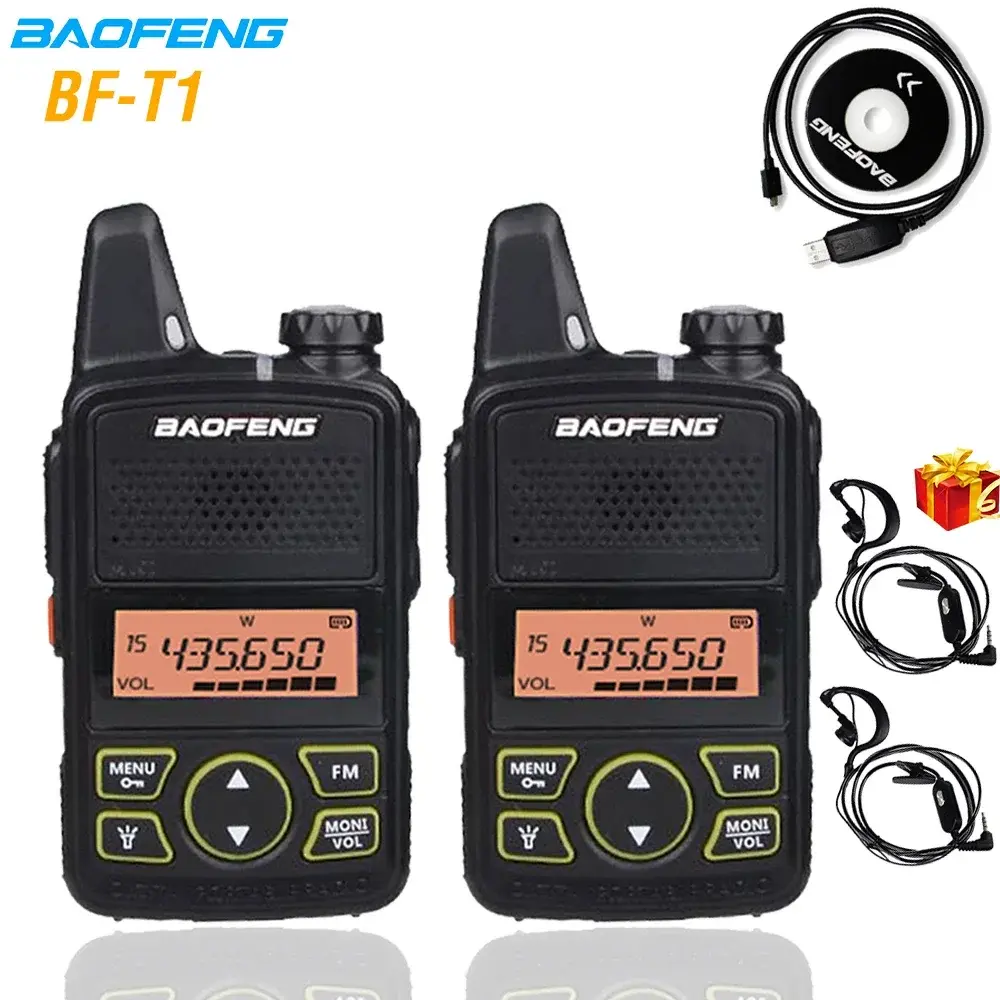 Baofeng BF-T1 Mini Walkie Talkie UHF Handheld Two-Way Radio Bft1 Ham Radio Port