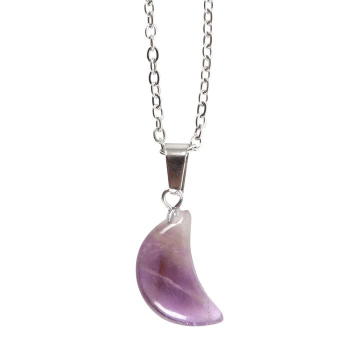 Thumbnail: Amethyst Crystal Moon Necklace on Greeting Card