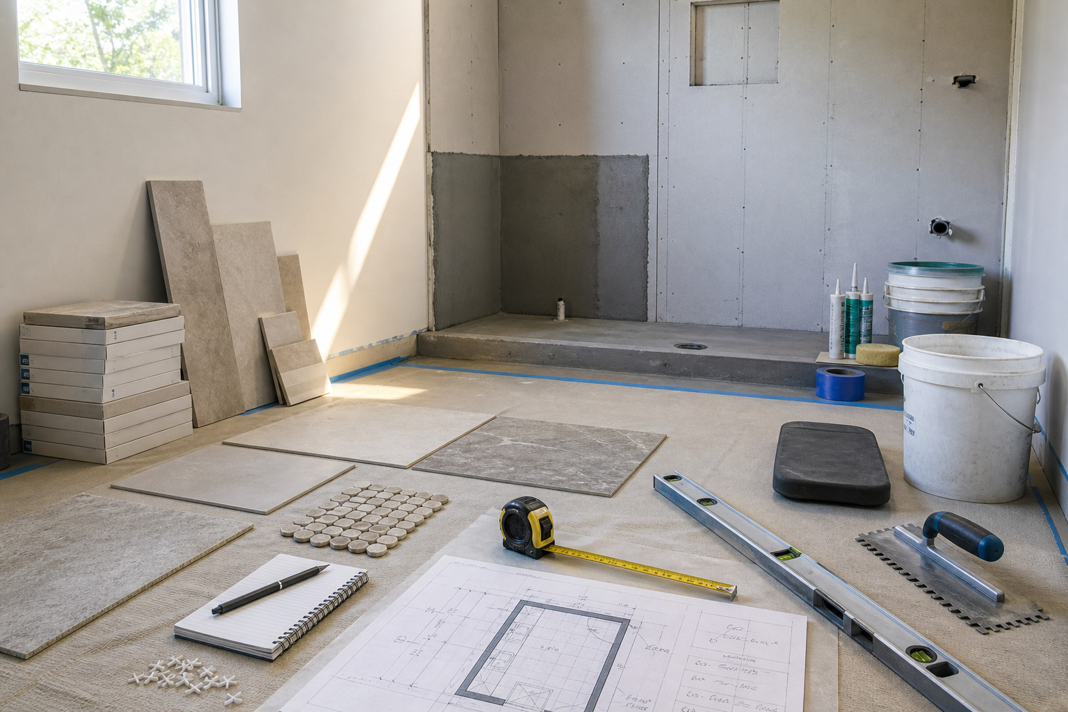 Bathroom & shower room tiling