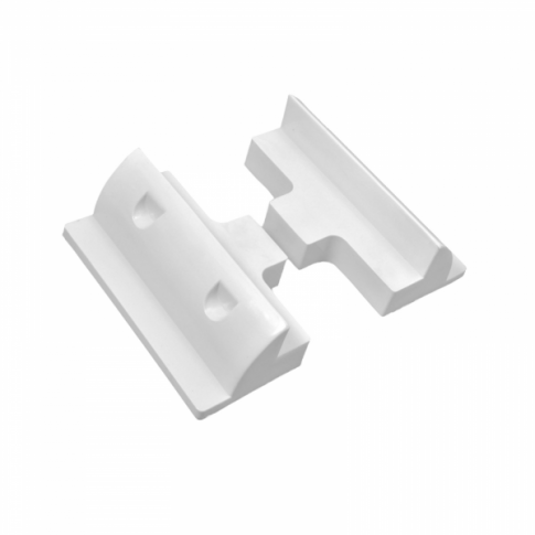 Set of 2 lightweight white plastic side mounting brackets for campervan, caravan
