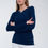 Thumbnail: Crew Neck Ribbed Sweater in Navy