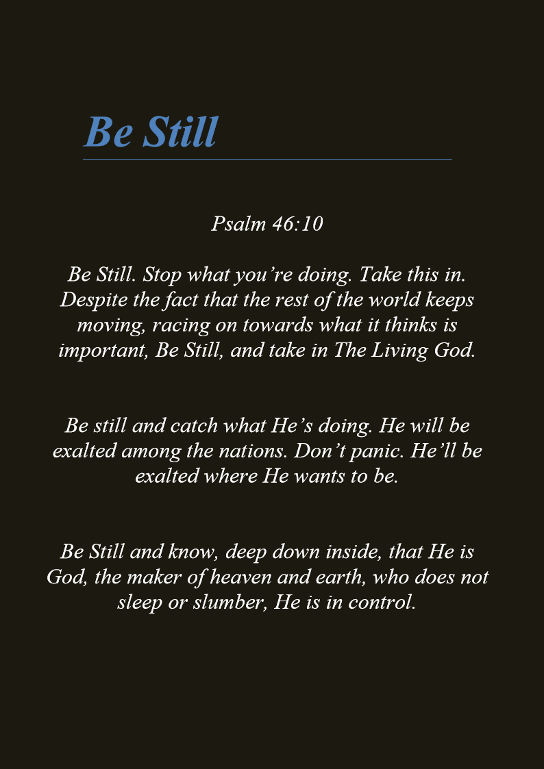 Be Still - Notes