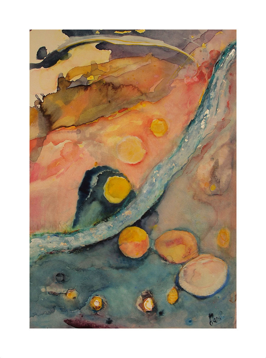 Flow. Framed watercolour, 64 x 82cm. £450