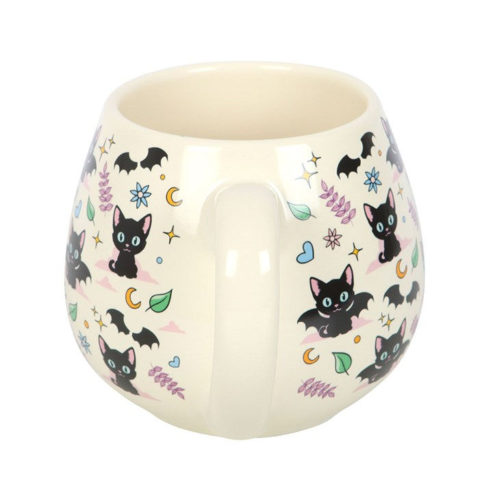 Thumbnail: Cute and Creepy Cat Print Rounded Mug
