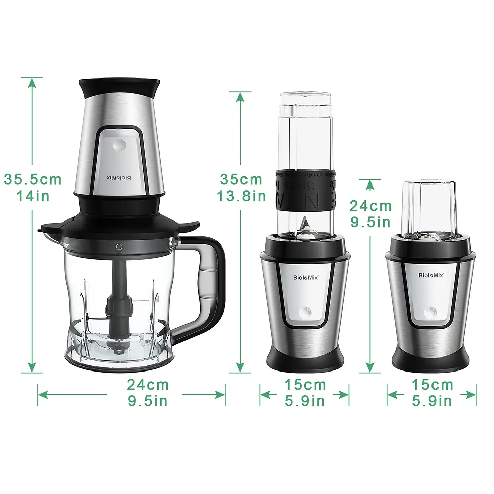 Miniature : BioloMix 3-In-1 Multifunctional Food Processor 700W Portable Juicer Blender