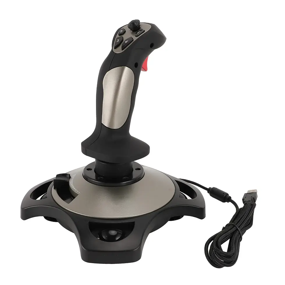 Thumbnail: PC Flight Joystick Vibration Function Ergonomic Grip Professional Accel