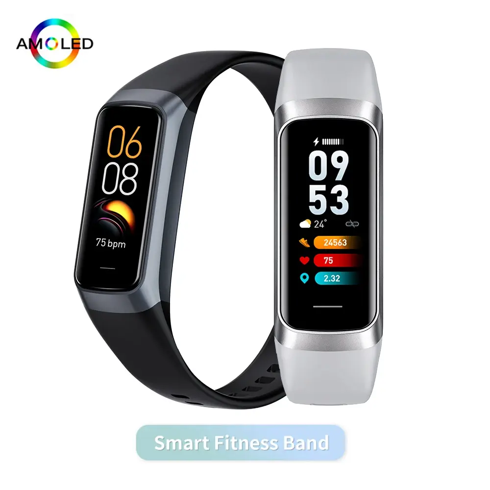 AMOLED Smartwatch Body Temperature Monitor Fitness Clock Sports 3ATM