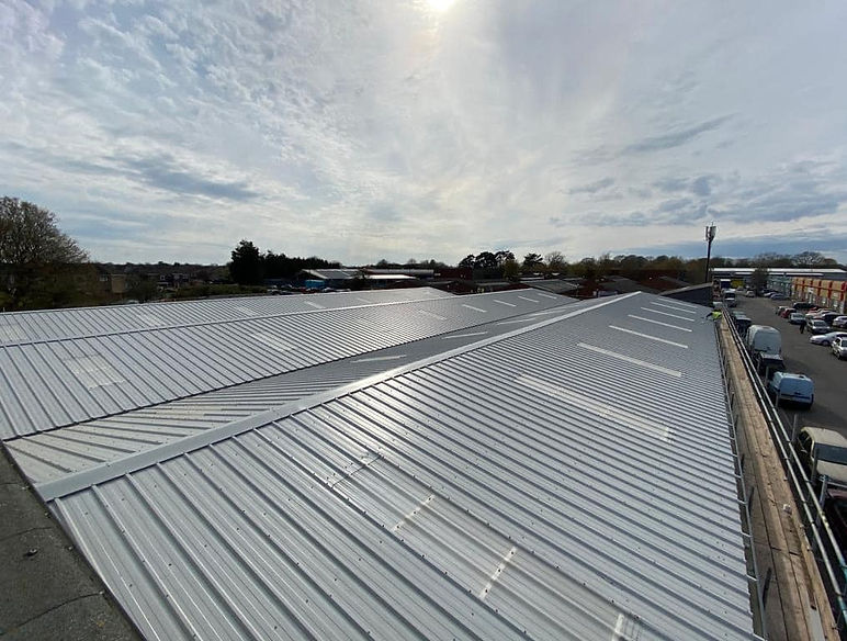 Big industrial roof on industrial building