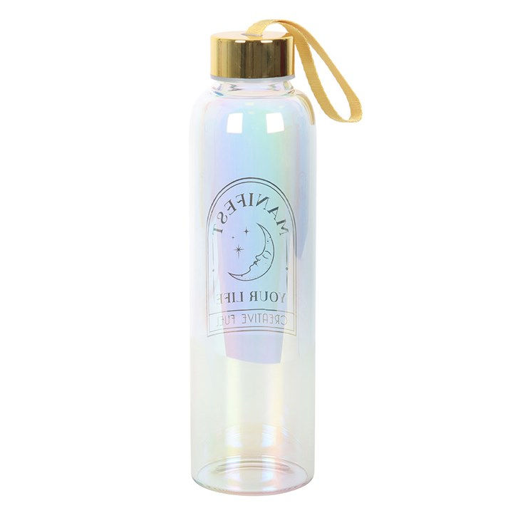Thumbnail: Manifest Your Life Iridescent Glass Water Bottle