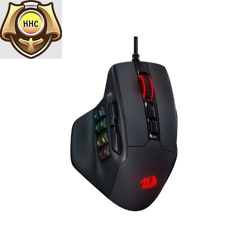 M811 Aatrox MMO Gaming Mouse, 15 Programmable Buttons Wired RGB Gamer Mouse W/ E