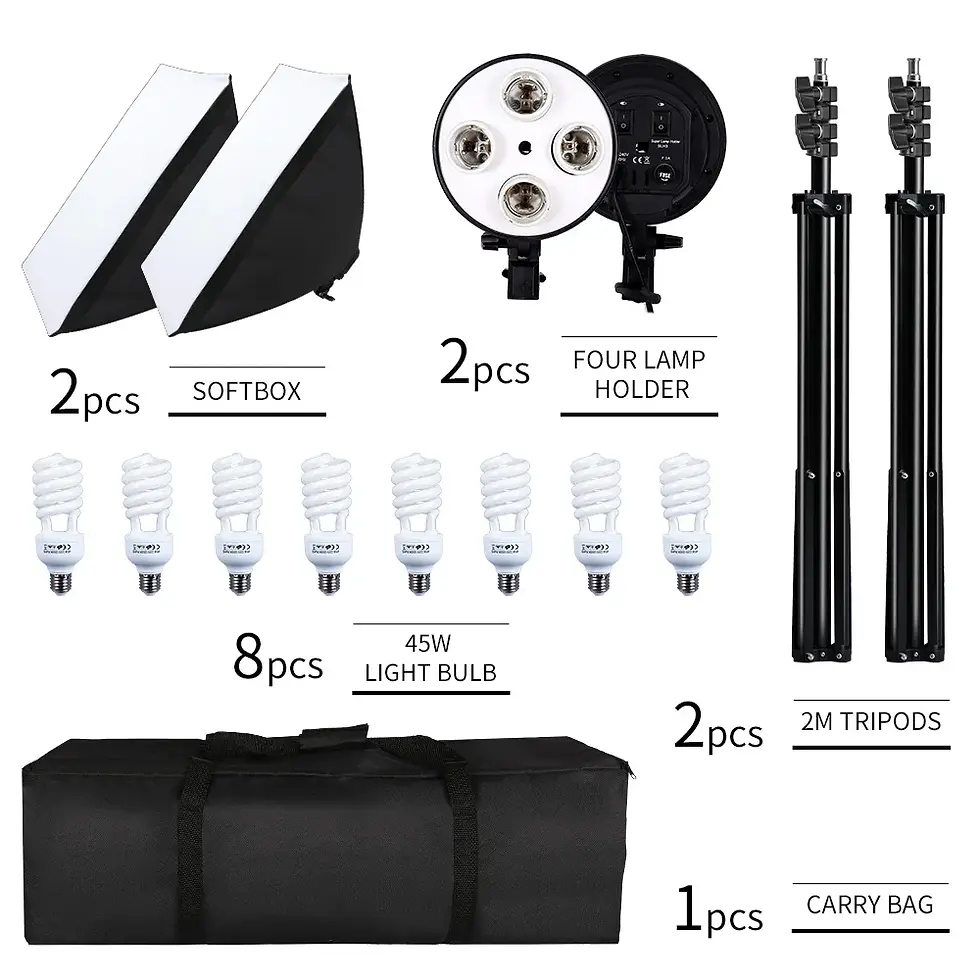 Thumbnail: SH Photography Softbox Lighting Kit Four Lamp Softbox Kit 50x70CM Soft