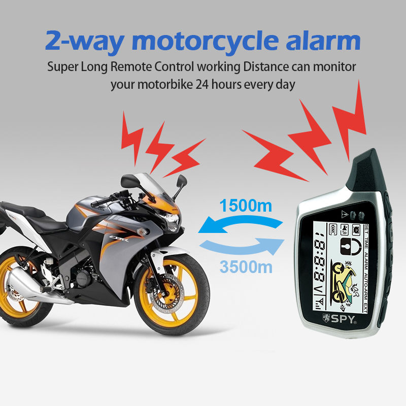 Thumbnail: SPY Motorcycle Accessories Waterproof Two Way Motorcycle Alarm System