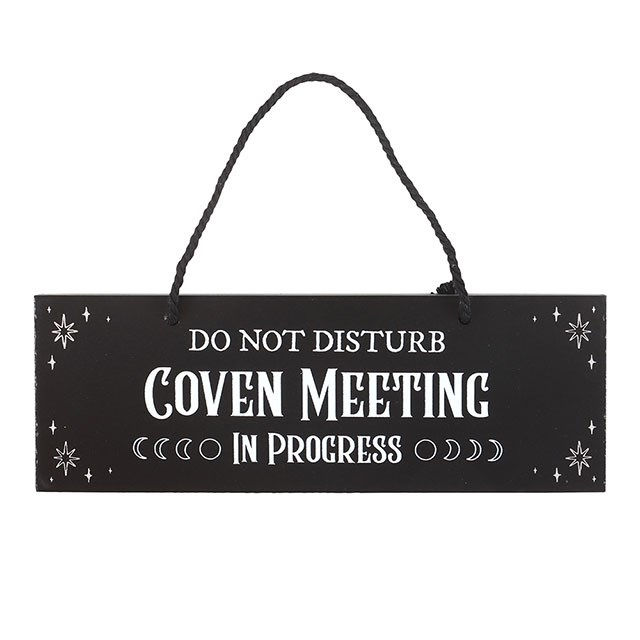 Coven Meeting in Progress Hanging Sign