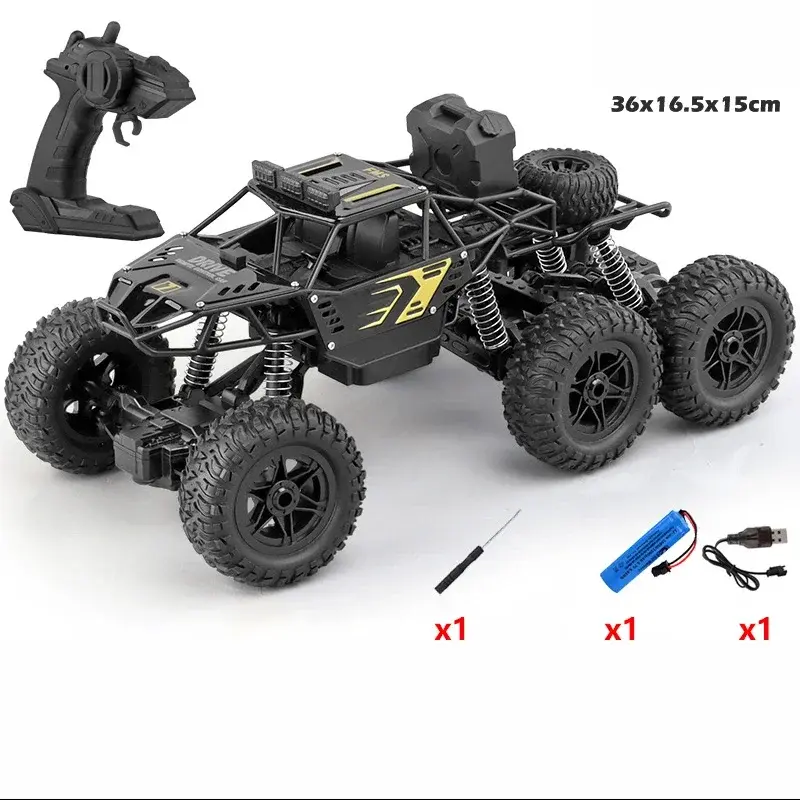 Thumbnail: 1: 18 Six Wheel Drive RC CAR Cross-Country Climbing Spray Racing Car Remote