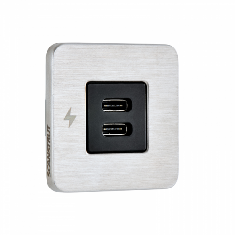 Scanstrut SC-TILE-21 Dual USB-C Interiors Charging Socket 12V/24V - Stainless St