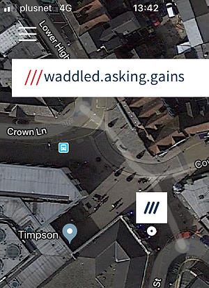 What3Words example screenshot