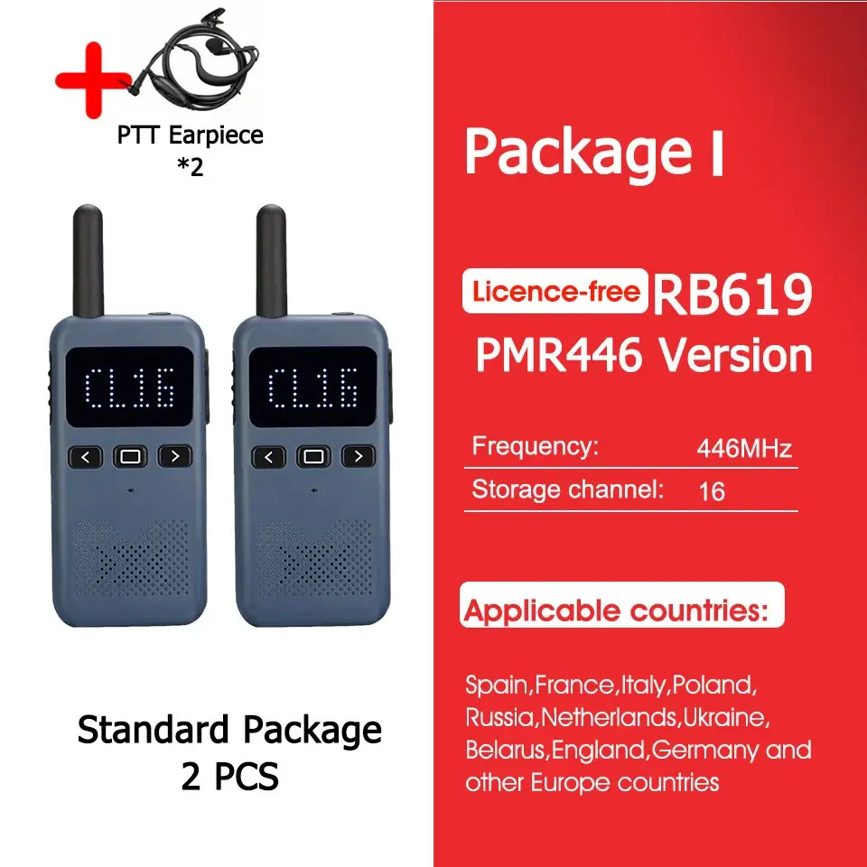 Thumbnail: Walkie Talkie Mini Retevis USB Type C Phone RB619 PMR 446 Radio Walkie-Talkies