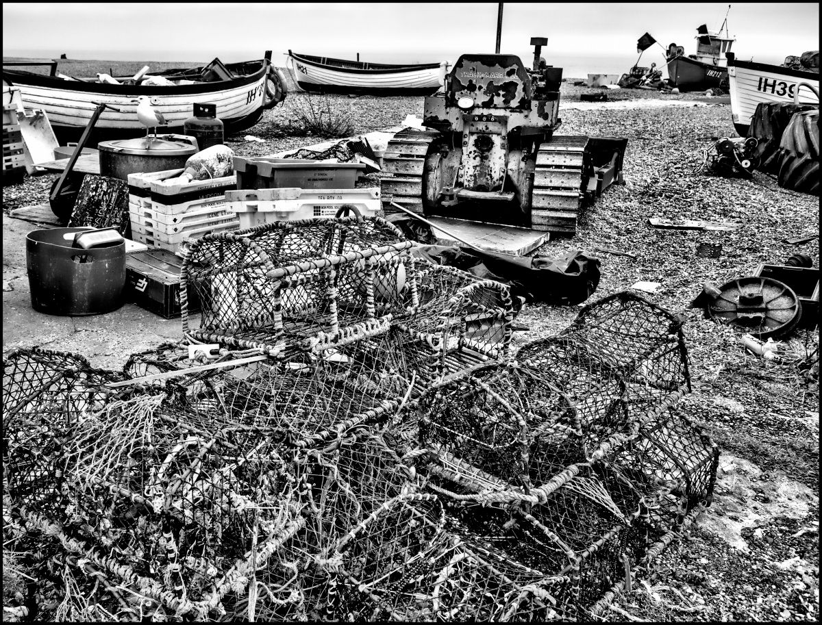 Vintage Bulldozer on the Shores of Aldeburgh