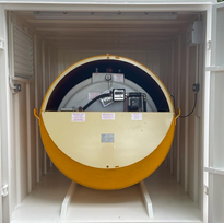 Open cabin with machinery inside