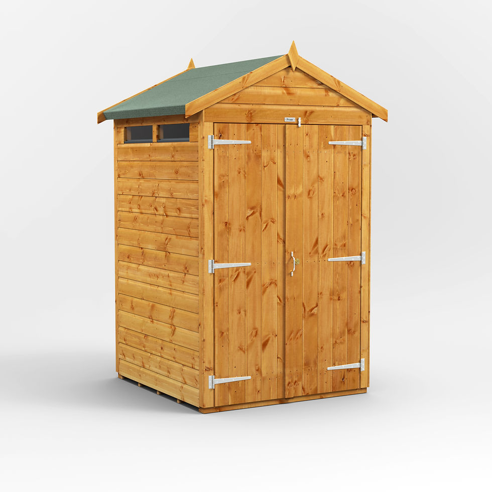 4x4 Power Apex Security Shed Double Door