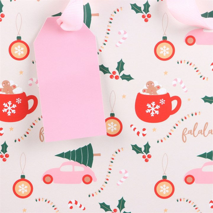 Thumbnail: 23cm Medium Sugarplum Fun Christmas Print Gift Bag