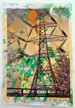 pylon, energy, mixed media