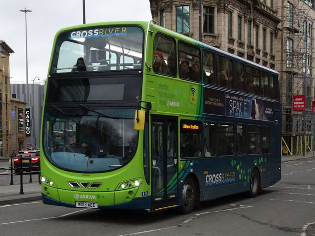 Seen in LIverpool is No: 4800 Reg: BT66 MTE Wright Gemini 3 on Rail Replacement duty. Underneath is No: 4504 Reg: MX13 AEE Wright Gemini 2 variant on Cross River Service 433 to New Brighton.