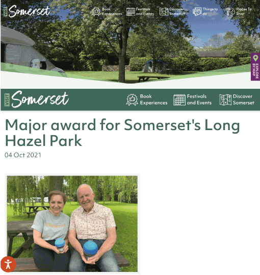 Major award from Somerset's Long Hazel Park