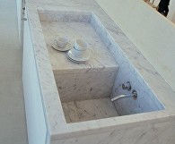 Modern style Carrara white grey marble sink
