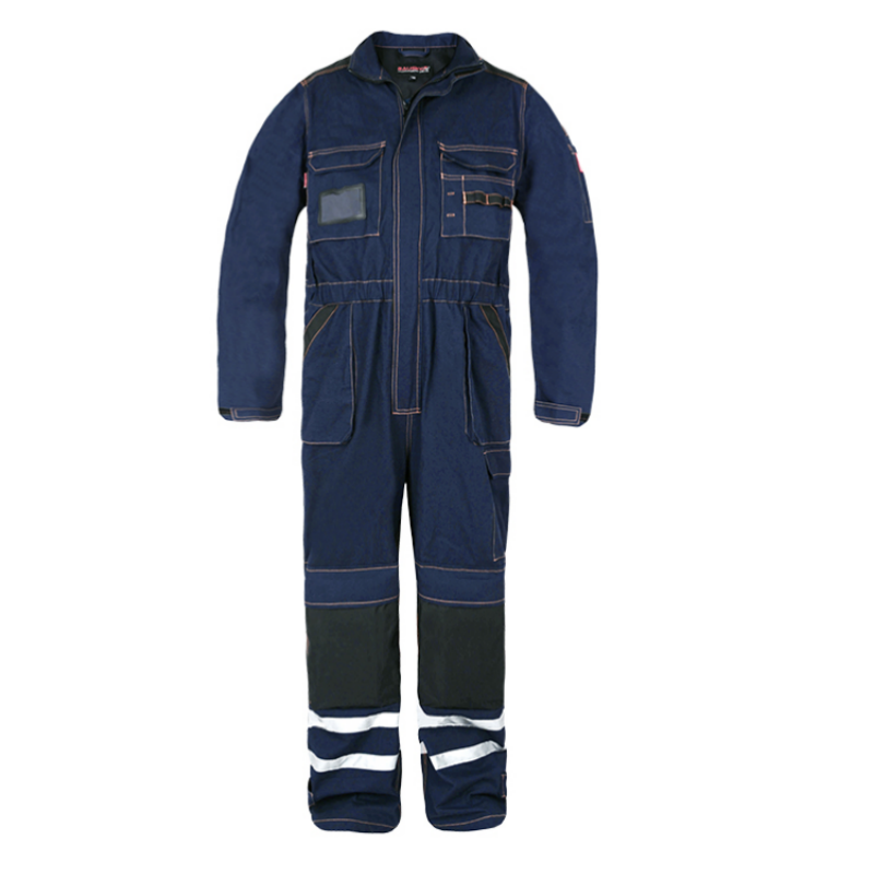Long Sleeve Safety Work Cotton Coveralls With Multi Tool Pockets and