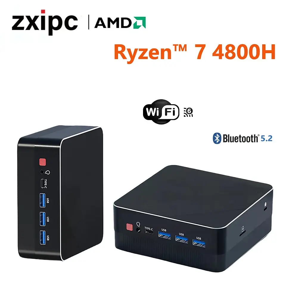 Mini PC Computer Gaming AMD Ryzen7 4800H 5800H 4500U 7530U Pocket Dual