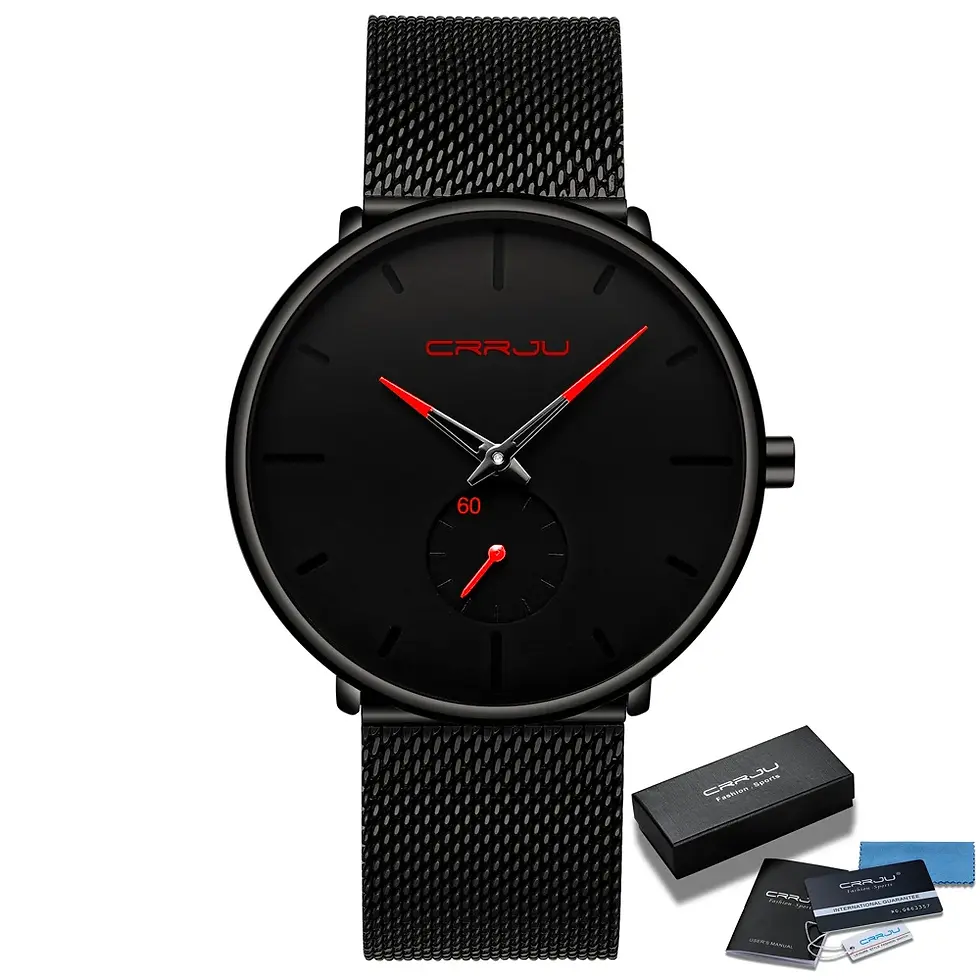 Thumbnail: Men Watch CRRJU Watch Women Quartz Dress Watch for Men Dress Watches Fashion