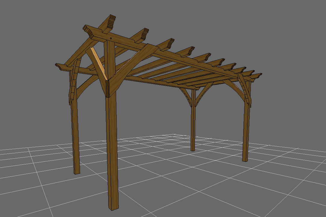 Oak Flat Roof Pergola| 100mm | 2m x 4m