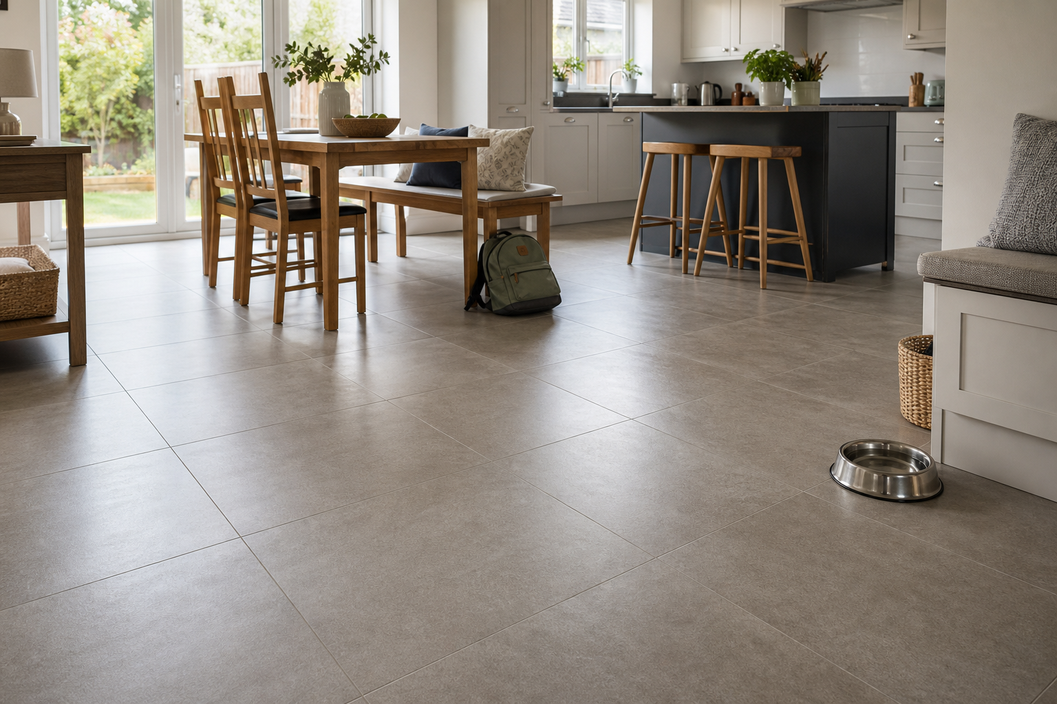 Floor tiling for large areas, priced by square metre in Cardiff