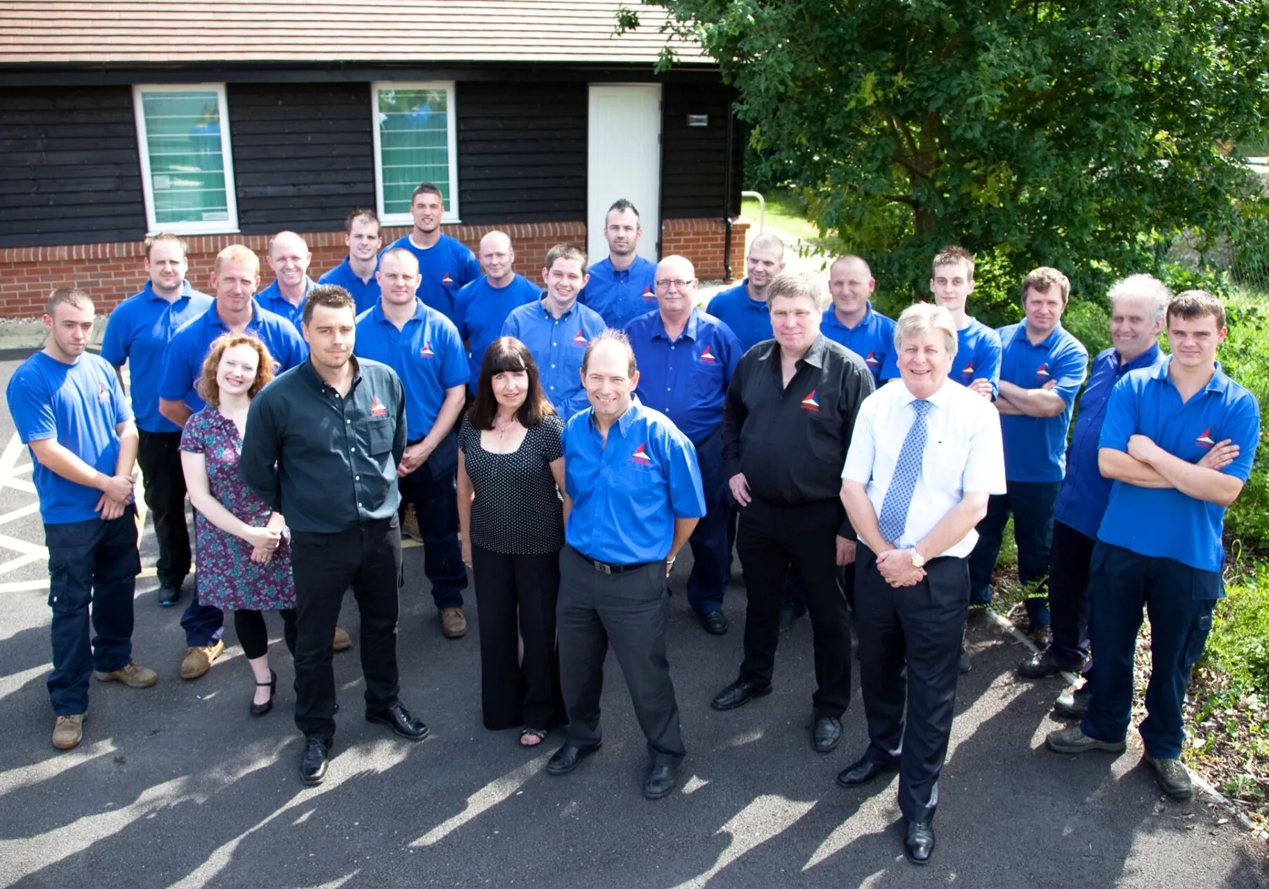 Advanced Maintenance team photo showing engineers and office staff together 2009