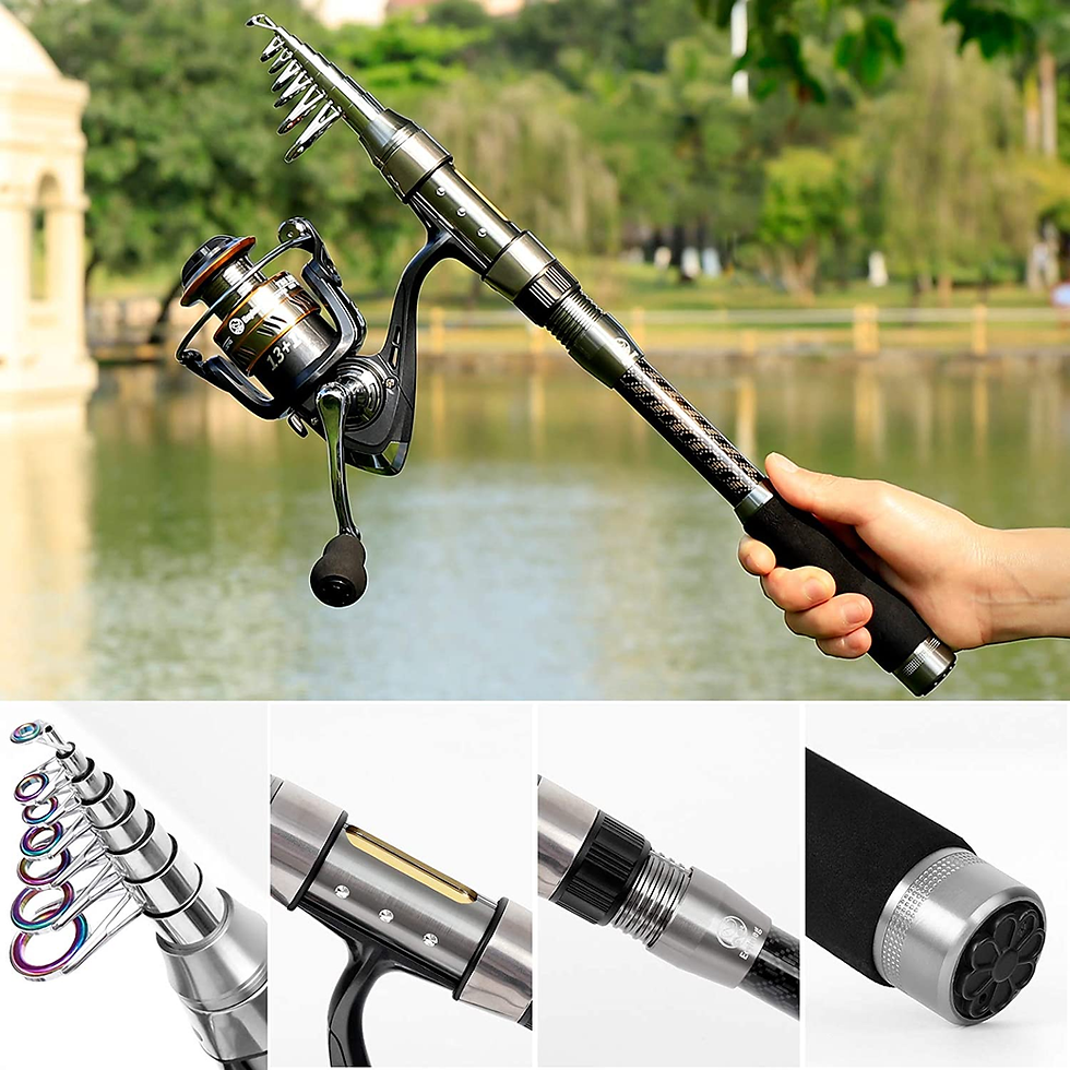 Thumbnail: Telescopic Fishing Rod and Reel Combo, Carbon Fiber Fishing Pole Kit for Kids Ad