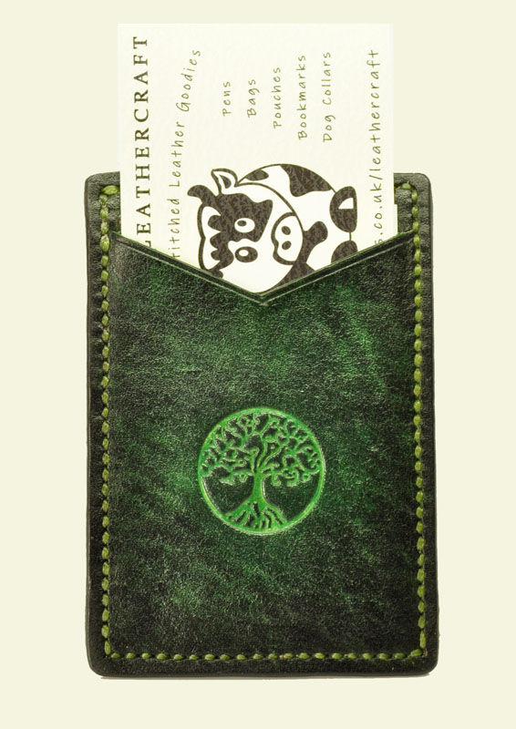 Genuine leather minimalist credit card holder by Pittswood Leather South Wales UK