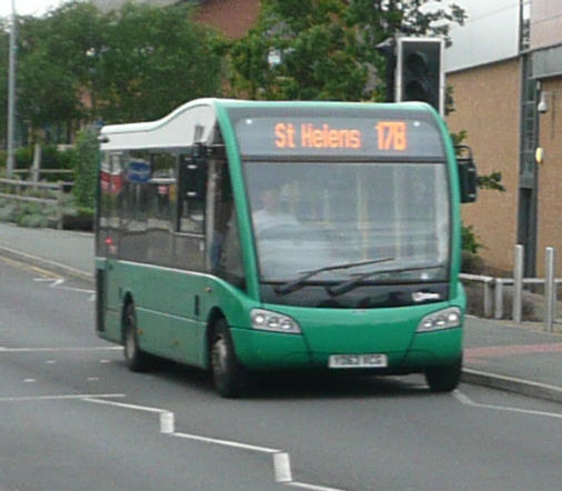 Seen in Widnes on a Sunday service HTL using an Optare Solo slimline SR. A Mercedes minibus is usually used on this service.